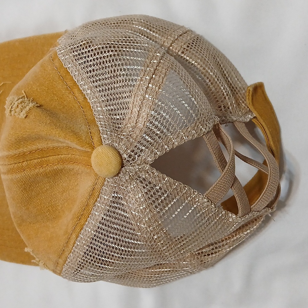 Tan Distressed Mesh Cap - Picture 4 of 5